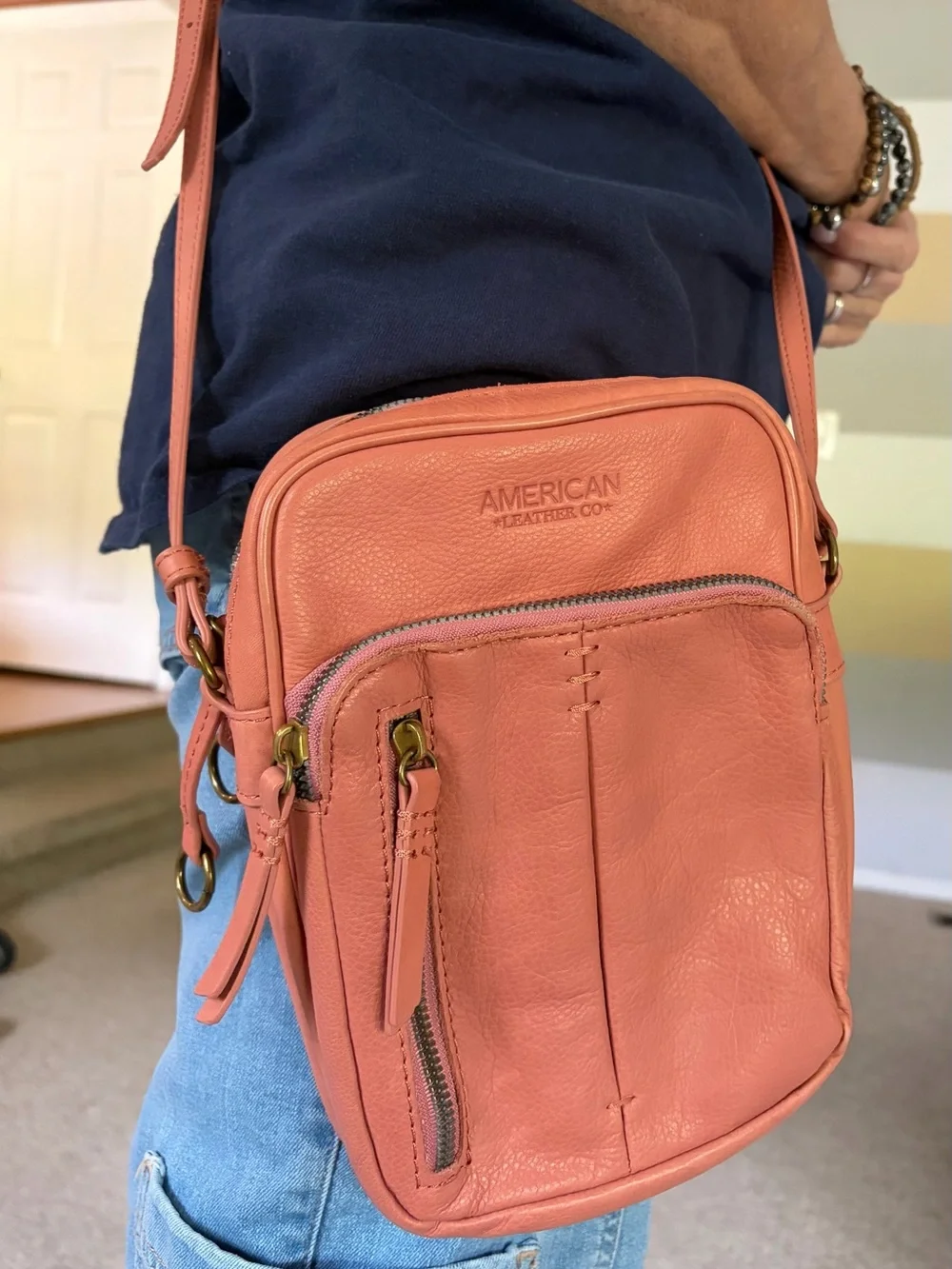 American Leather Co. Cleveland North South Crossbody Sun-kissed